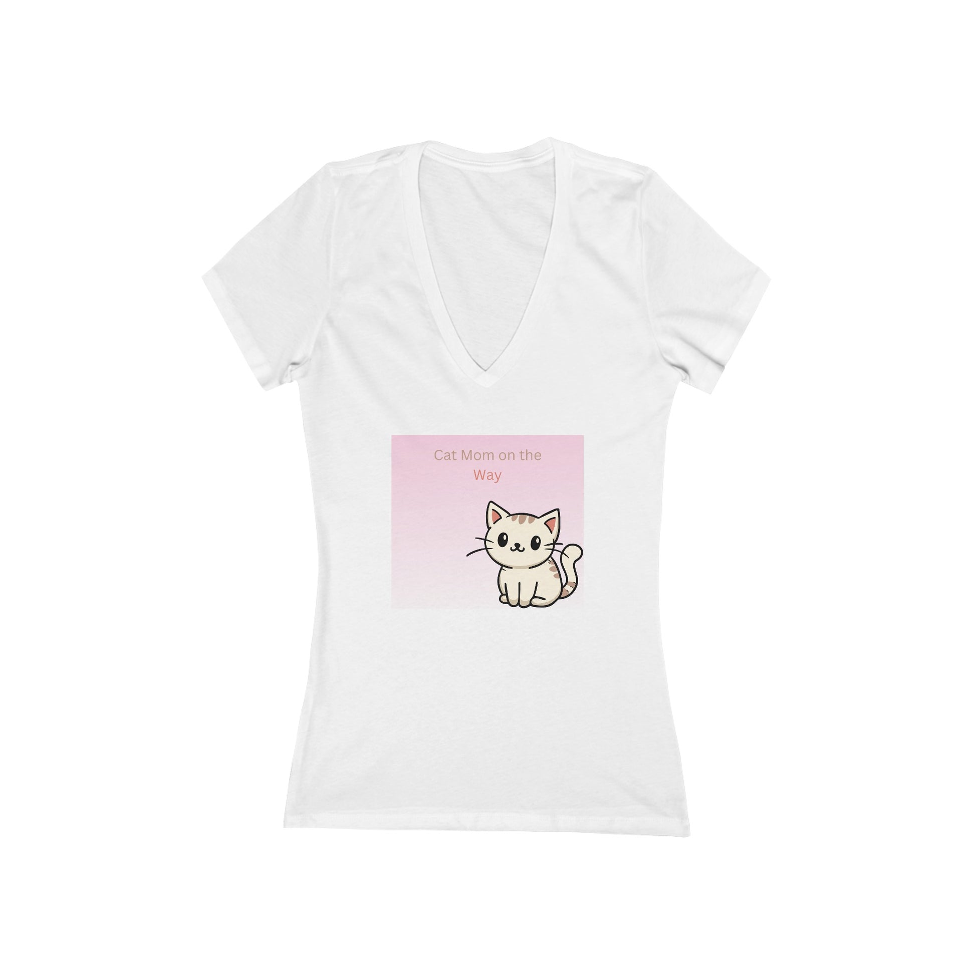 Women's Jersey Short Sleeve Deep V-Neck Tee - Cat lover